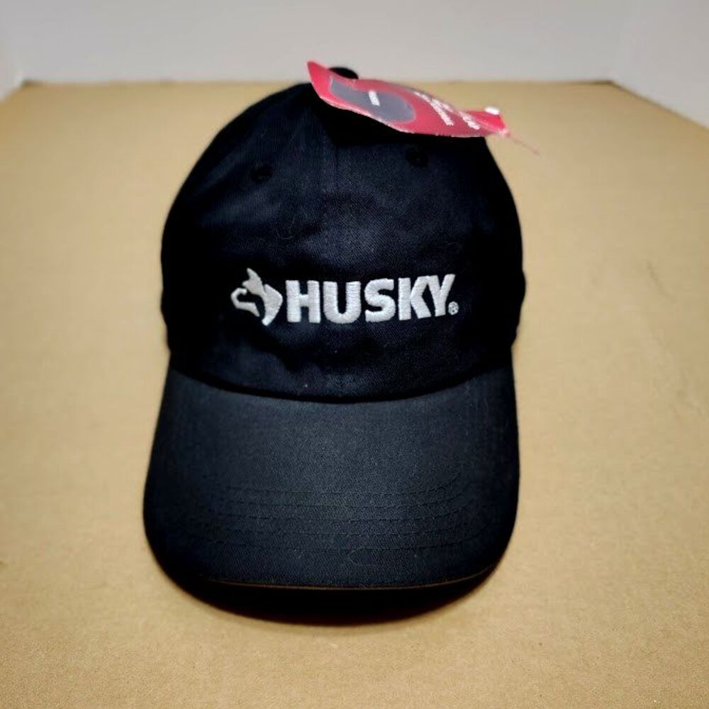 NEW Husky Black Baseball Cap Embroidered Logo Adjustable 820909984450 NWT Tag